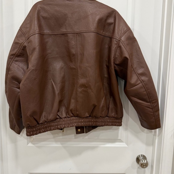H&M Dark Brown Leather Jacket - Picture 14 of 16